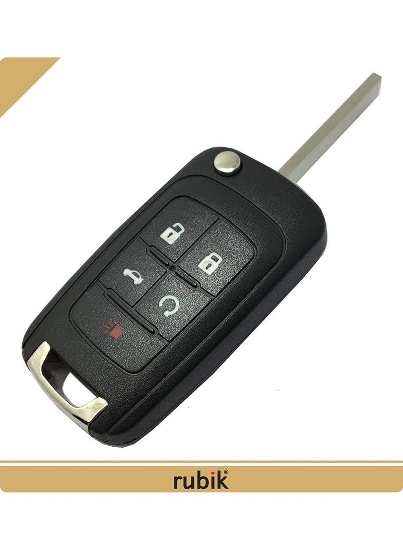 Rubik 5 Buttons Replacement Entry Keyless Remote Control Key Fob Shell Case Fit For GMC Chevrolet Camaro Cruze Equinox Malibu Flip Replacement Key Fob Cover  - Image 2