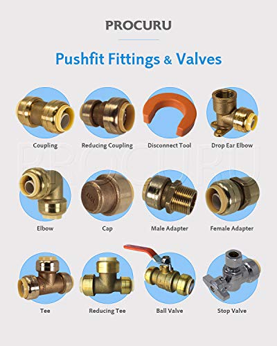PROCURU [11-Pack] PROCURU 1/2-Inch PushFit Combo Kit - 1/2" PushFit Couplings (10 pcs) Plus 1/2" Disconnect Clip (1 pc), Plumbing Fittings for Copper, PEX, CPVC Pipe (8X1012-11T) - Image 5