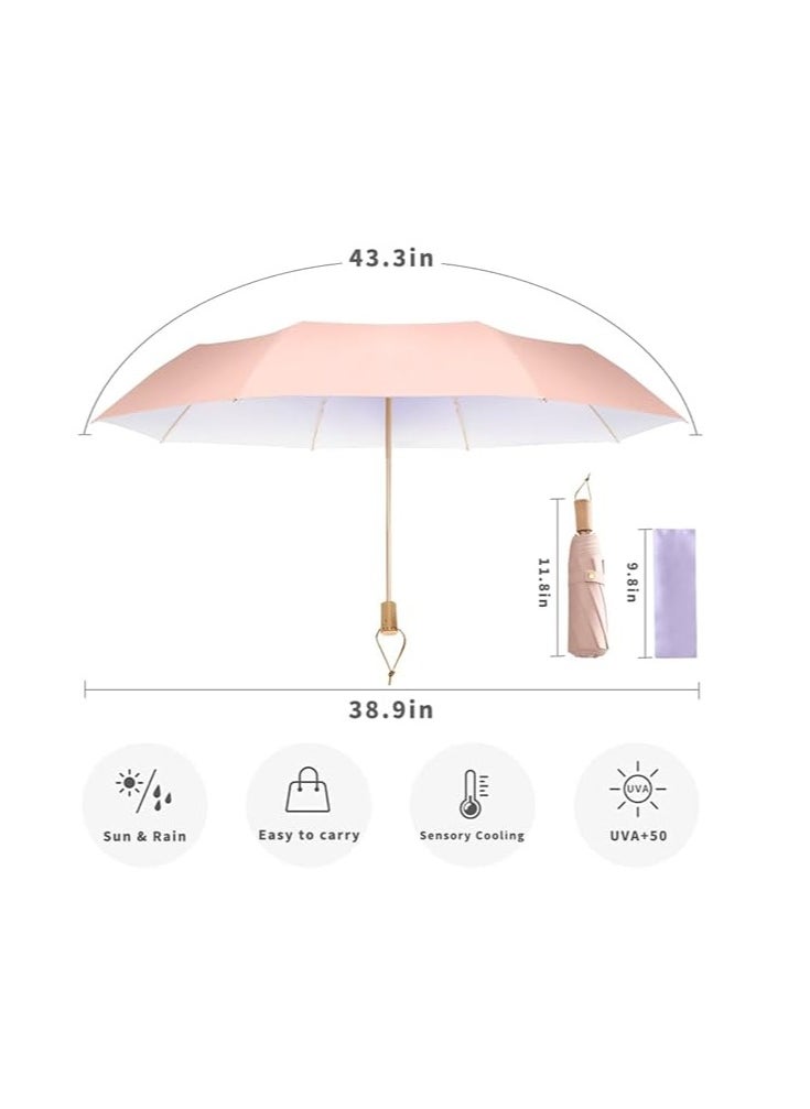 SYOSI - Travel Umbrella for Purse with Case Compact UV Umbrella Protection Folding Lightweight Portable Parasol Umbrella for Men and Women Umbrellas for Rain Windproof Strong for Wind and Rain Sun - Image 1