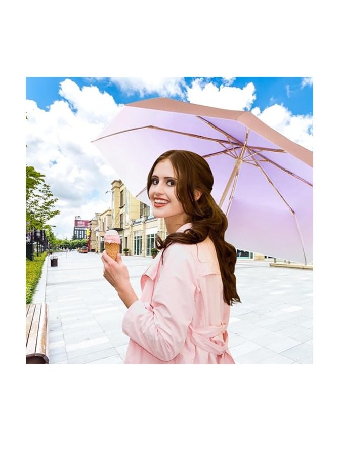 SYOSI - Travel Umbrella for Purse with Case Compact UV Umbrella Protection Folding Lightweight Portable Parasol Umbrella for Men and Women Umbrellas for Rain Windproof Strong for Wind and Rain Sun - Image 1