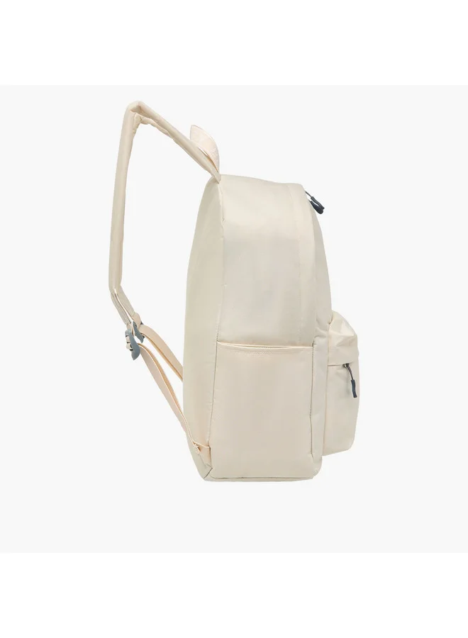 Kappa Girls Logo Print School Backpack with Zip Closure and Adjustable Strap - 29x15x42 cm