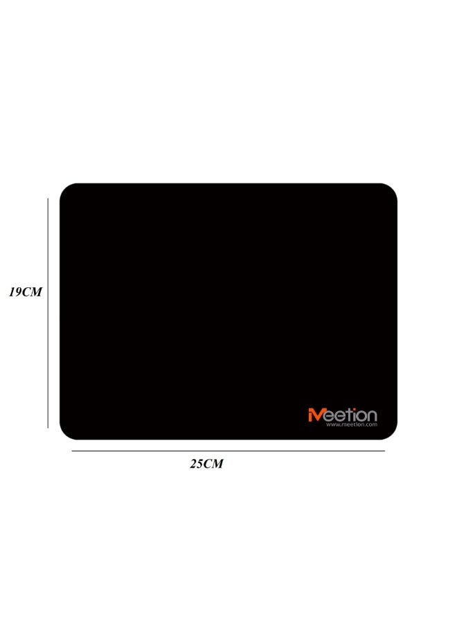 Meetion Meetion Mousepad Soft Rubber Mouse Pad PD015 Non-slip rubber base Thick high-quality materials Washable and easy to clean (Black) - Image 2