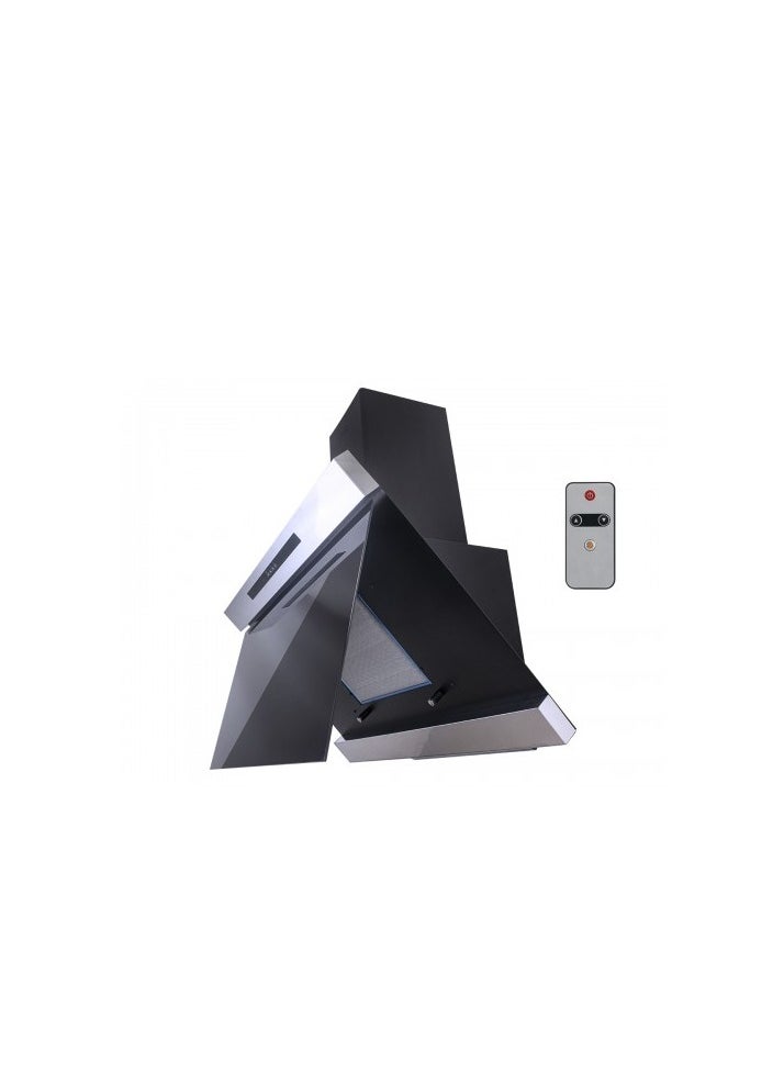 Purity Kitchen Cooker Hood, 90 cm Wall-Mount, 1000 m³/h Suction Power, 3-Speed Inclined Design, LED Lighting & Remote Control, Black ( Drain Glasso )  - Image 2