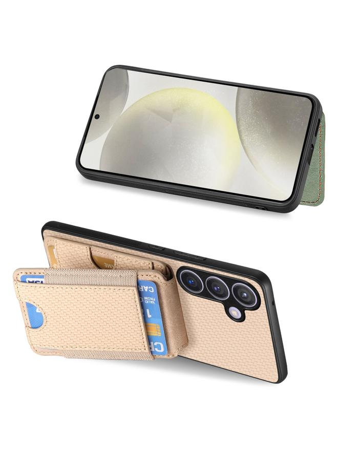 اس-توب جراب لهاتف Samsung Galaxy S24 5G مصنوع من ألياف الكربون مع حامل عمودي قابل للطي - Image 5