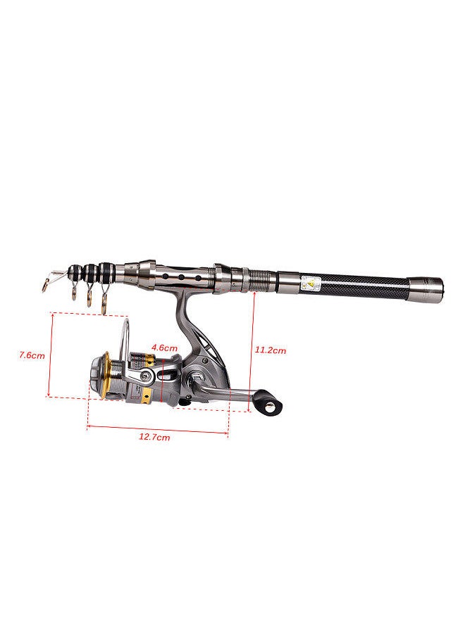Telescopic Fishing Rod and Reel Combo Full Kit with 100M Fishing Line Lures Hooks Jig Head and Fishing Carrier Bag Case Fishing Accessories 1.5M