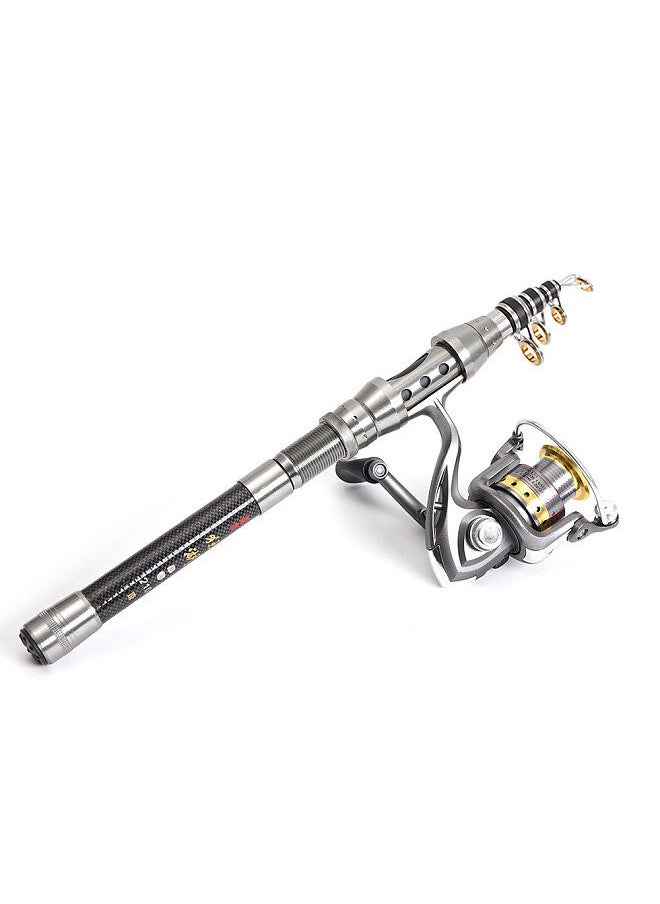 Telescopic Fishing Rod and Reel Combo Full Kit with 100M Fishing Line Lures Hooks Jig Head and Fishing Carrier Bag Case Fishing Accessories 1.5M