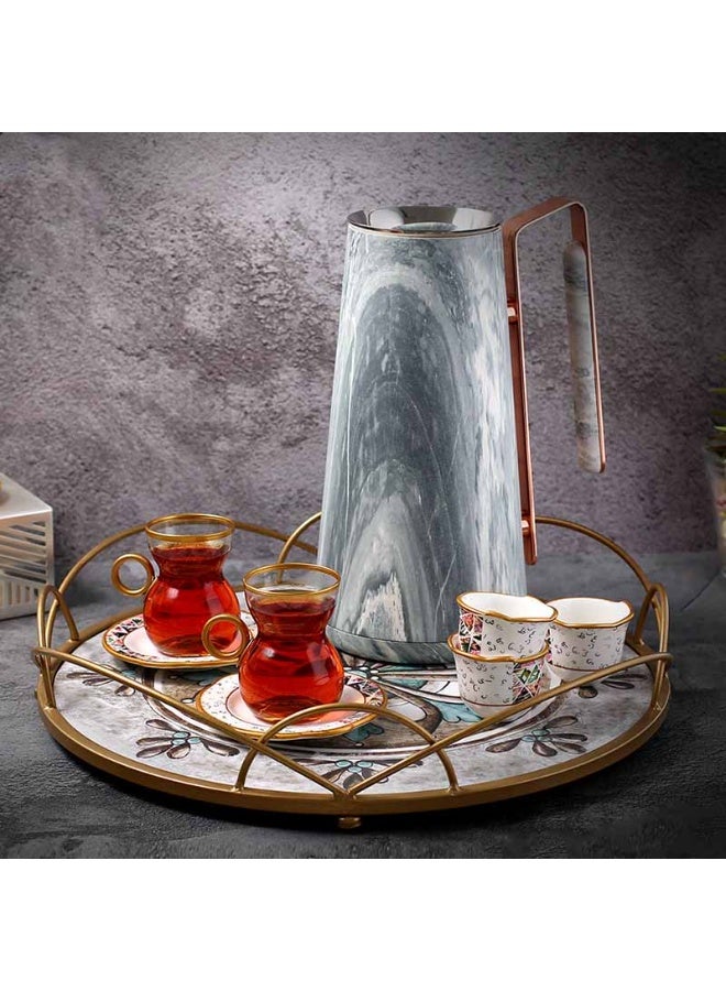 TAVOLO Pino thermos marble with copper handle 1 liter - Image 1