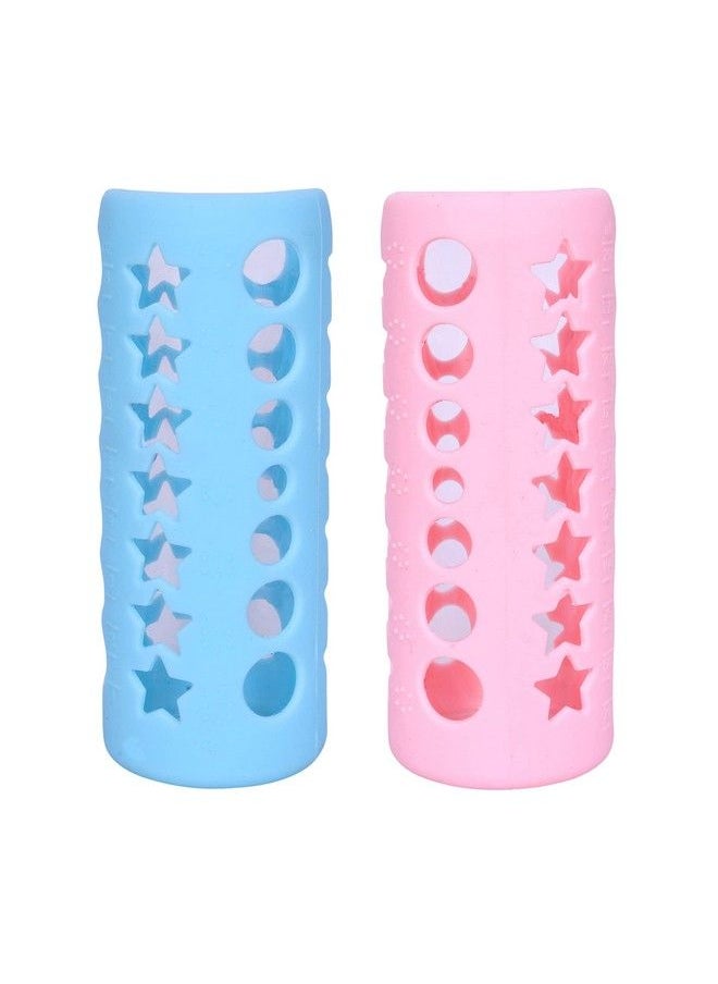 The Little Lookers - Baby Feeding Bottle Silicone Warmer Cover;Sleeve Holder;Insulated Protection For Newborns;Infants;Babies (Pack Of 2) (Pink & Blue 240Ml) - Image 1