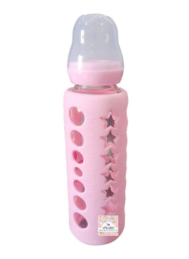 The Little Lookers - Baby Feeding Bottle Silicone Warmer Cover;Sleeve Holder;Insulated Protection For Newborns;Infants;Babies (Pack Of 2) (Pink & Blue 240Ml) - Image 1