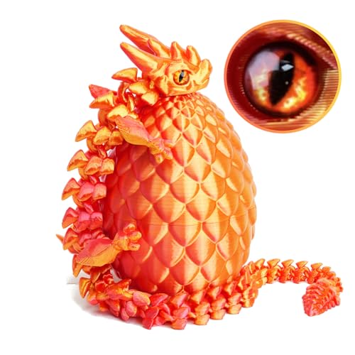UXBSTM 3D Printed Dragon Eggs with Dragon Inside Easter Basket Essentials Stuffers Mystery Crystal Dragon Easter Egg Fillers Toys Articulated Fidget 3D Printed Animals Surprise Gift - Image 1
