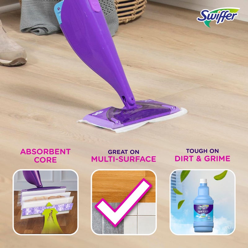 Swiffer WetJet Hardwood Floor Cleaner Spray Mop Pad Refill, Bathroom Cleaning Supplies, Hardwood Floor Cleaner, Multi Surface, 24 Count - Image 2