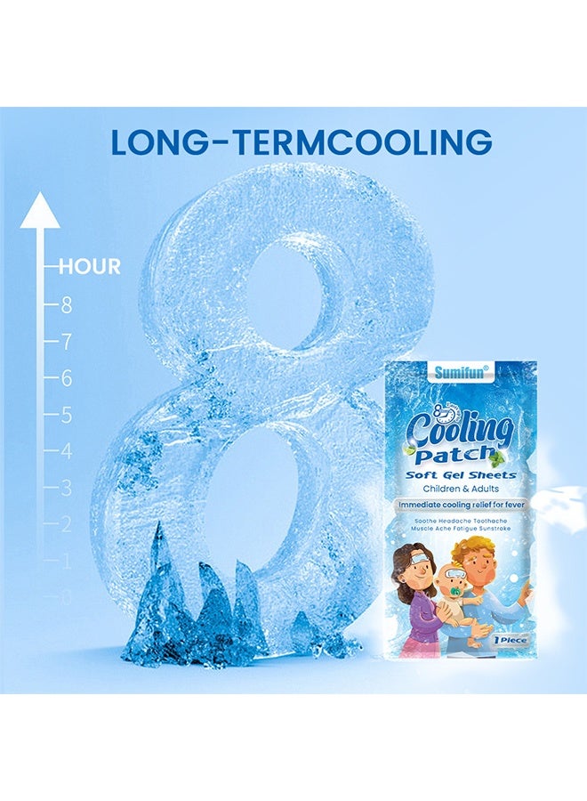 Sumifun Cooling Patch, Cooling Gel Forehead Strips, Self Adhesive Cool Patches, Portable Body Care Sticker For Adults And Kids, Summer Essentials, 7 Pack - Image 3
