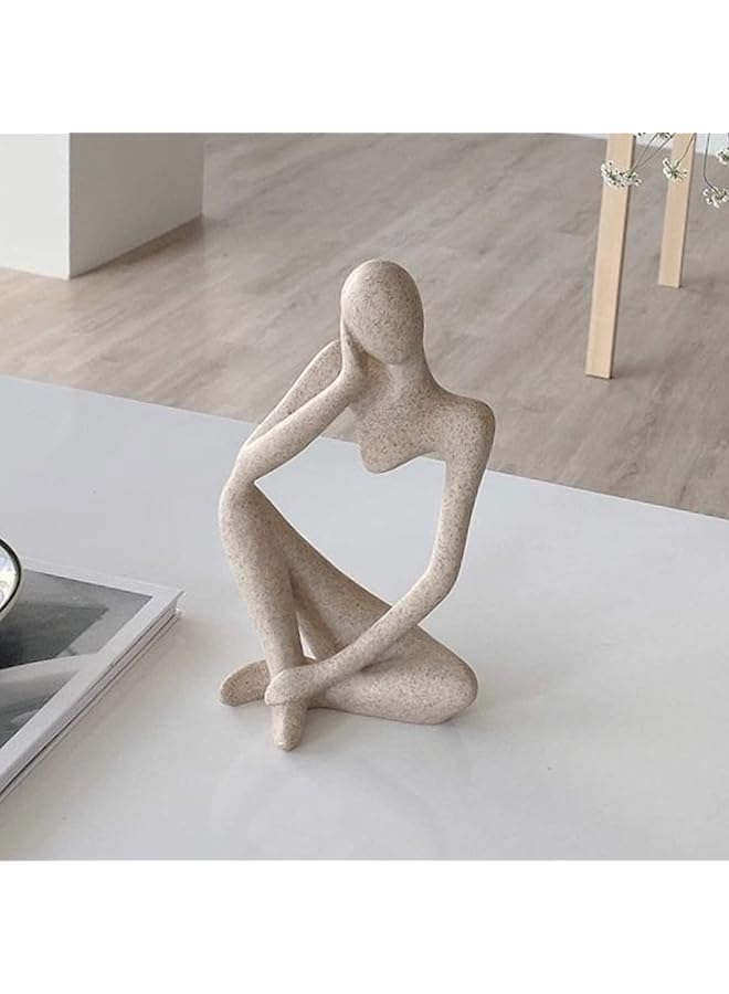 erorex Thinker Statues And Sculptures Sandstone Resin Thinker Statue Ornaments Abstract Style Sculptures Housewarming Gifts Housewarming Decorations Living Room Dining Desk Decorations Right Large - Image 3