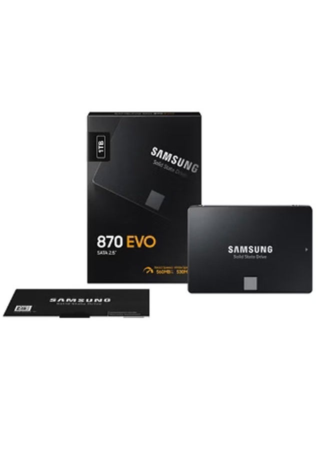 Samsung - 870 EVO 1TB 2.5 Inch SATA III Internal SSD, Up to 560 MB/s Seq Read & 530 MB/s Seq Write Speed, V-NAND Technology, 1GB LPDDR4 Cache, MKX Controller, 1.5 M Hrs. MTBF, Black | MZ-77E1 1 TB - Image 1