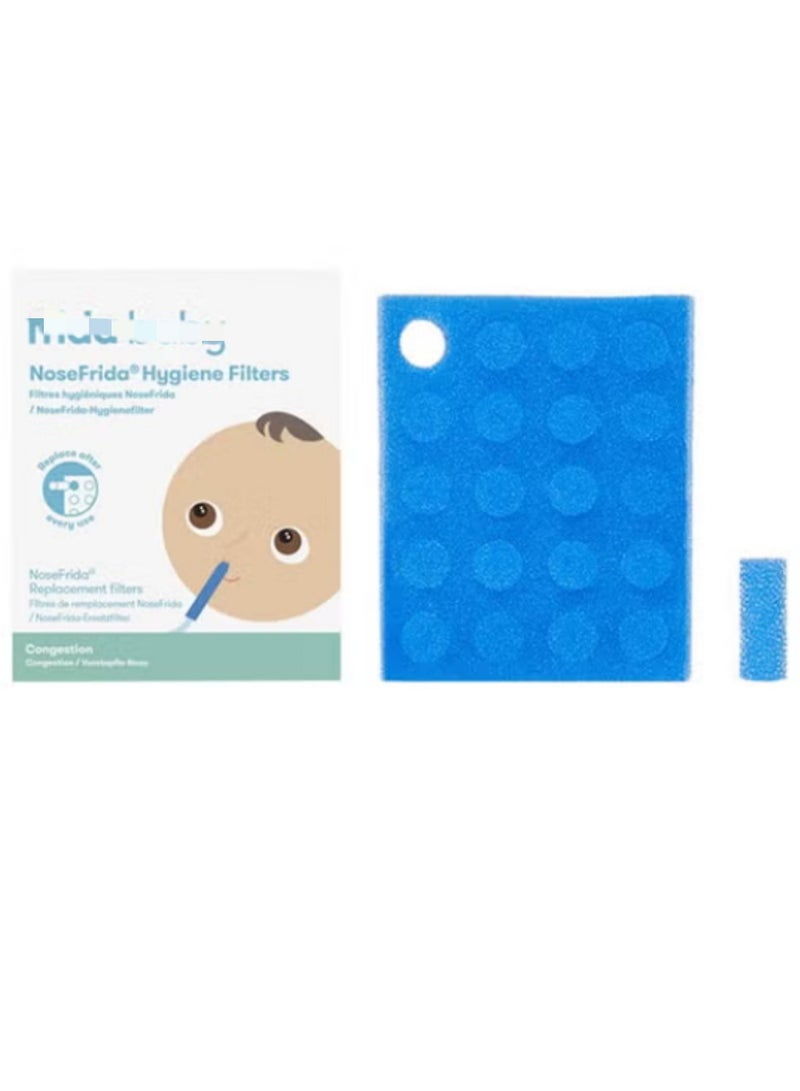 20-Piece Filters Set ，Baby Nosefrida Filter - Disposable Hygiene Filters，Premium Nasal Aspirator Hygiene Filters，Foam Sponge Nasal Aspirator Filters Accessory for Baby Nasal Aspirator Replacement Cleaning ﻿，Children's Nose Filter，Baby Nasal Aspirator - Image 1