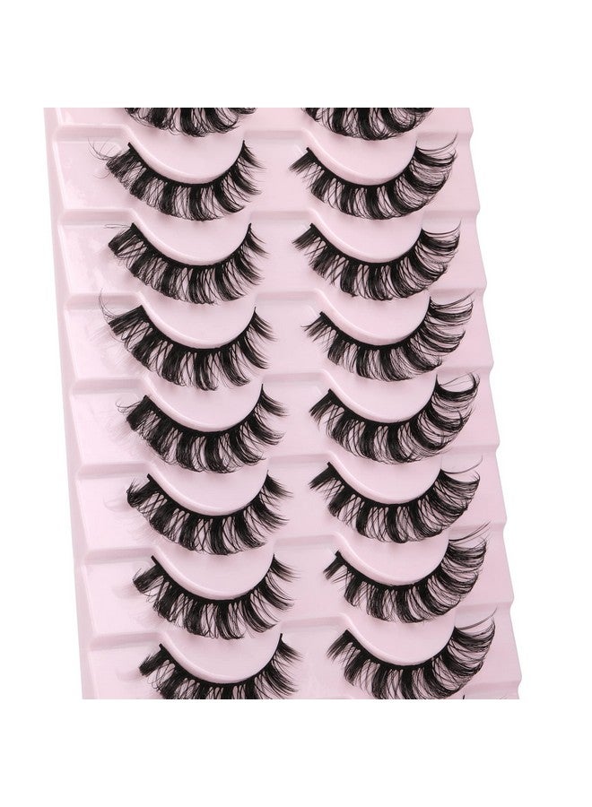 wiwoseo Eyelashes Russian Strip Lashes D Curly Eyelashes Russian Volume Natural Fluffy Wispy Lashes 15Mm Faux Mink Lashes 10 Pairs Pack - Image 2