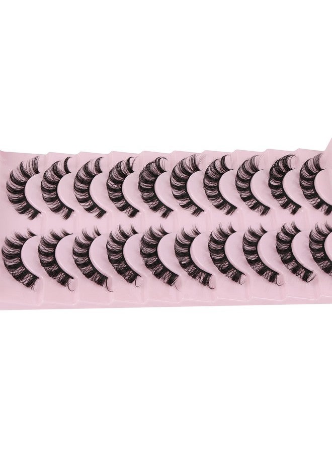 wiwoseo Eyelashes Russian Strip Lashes D Curly Eyelashes Russian Volume Natural Fluffy Wispy Lashes 15Mm Faux Mink Lashes 10 Pairs Pack - Image 5