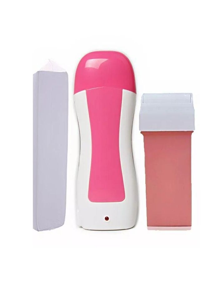 جهاز إزالة الشعر بالشمع المحمول + شمع مزيل الشعر الحساس - قطعة واحدة + ورق إزالة الشعر - Image 1