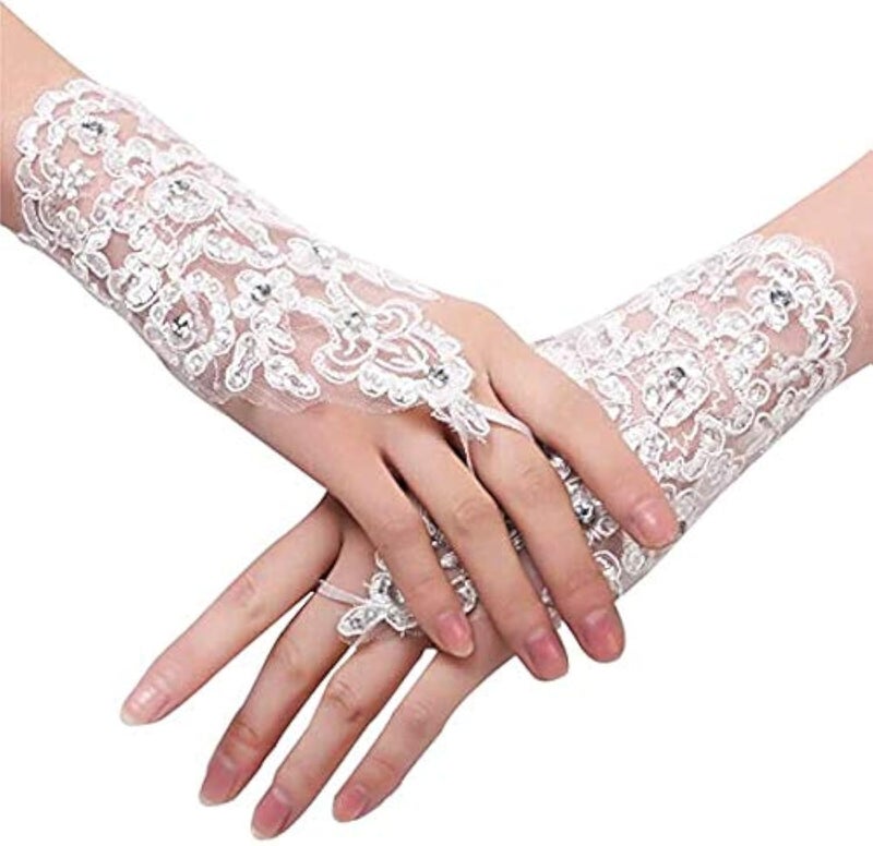 Cute critters Bridal Wedding Lace Satin gloves (WA) - Image 1
