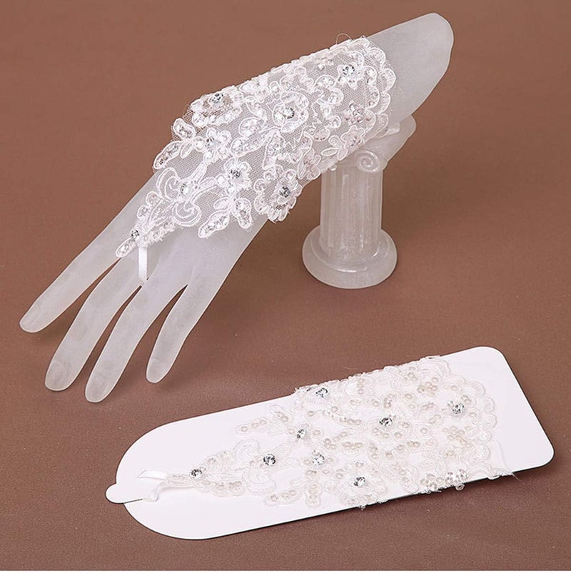 Cute critters Bridal Wedding Lace Satin gloves (WA) - Image 5