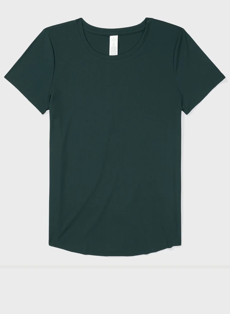 Aerie Crew Neck Ribbed T-Shirt