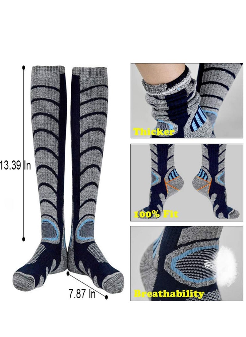 SYOSI 2Pairs Knee High Compression Socks Sports Comfortable Socks Fit Athletic Ski Socks, Snowboarding Socks, Skiing Calf Socks, Winter Long Socks for Women Men Sport Running Travel  - Image 4