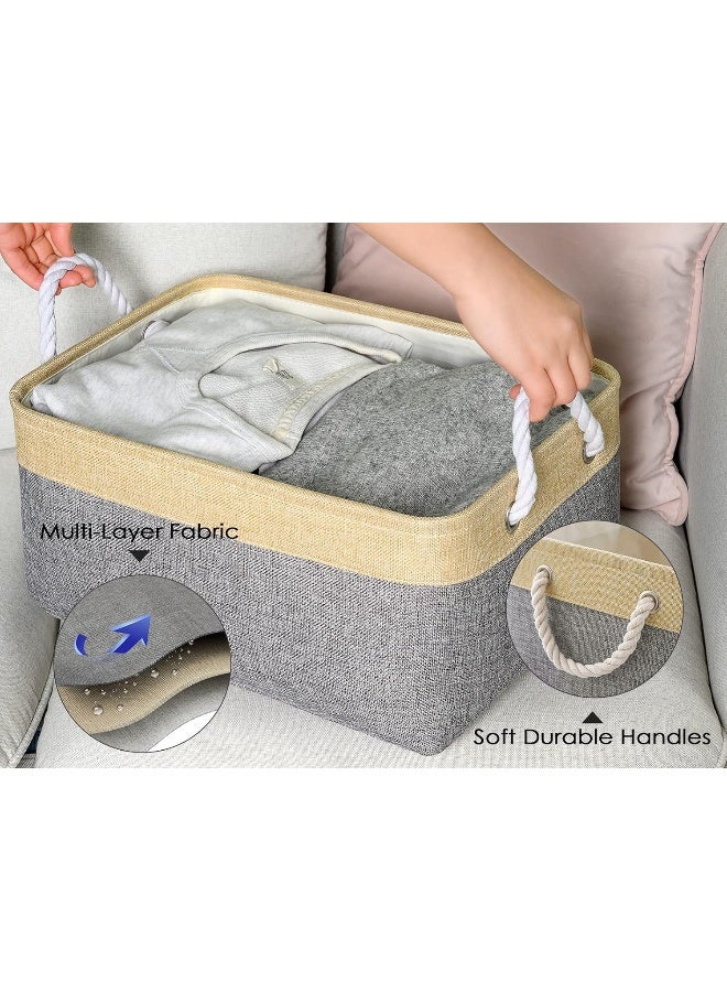 TheWarmHome TheWarmHome Storage Basket - Large Baskets for Organizing Shelves  Storage Bins Closet Organizer for Clothes Book Shelf Baby Toy Home Organization  Fabric Storage Cubes  Decorative Golden Basket Gift? - Image 2
