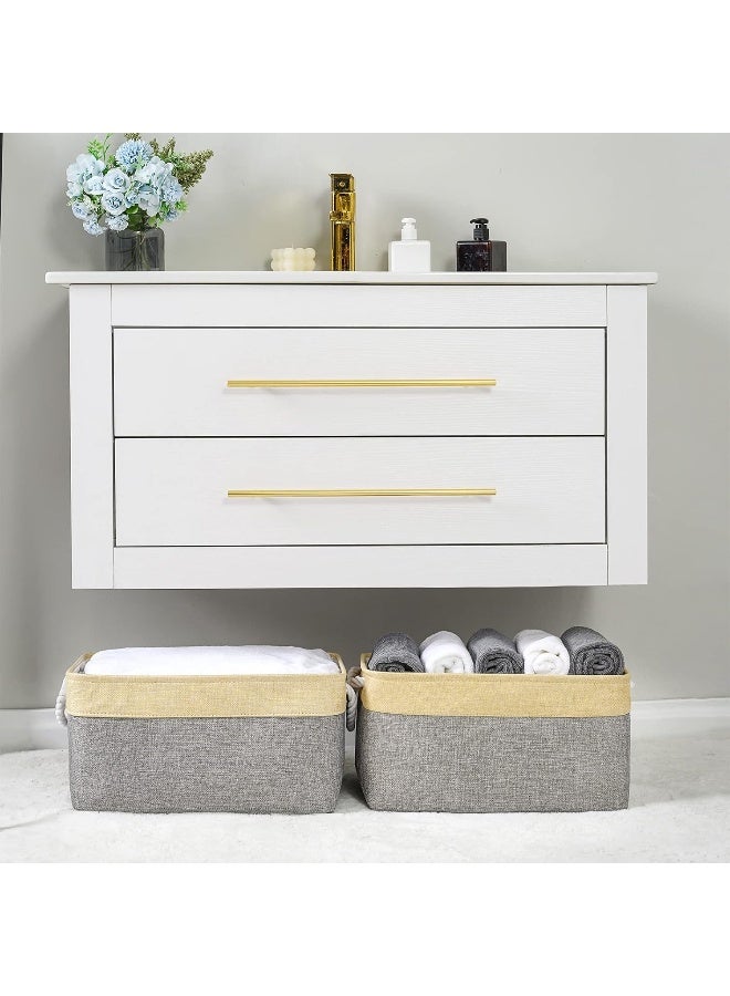 TheWarmHome TheWarmHome Storage Basket - Large Baskets for Organizing Shelves  Storage Bins Closet Organizer for Clothes Book Shelf Baby Toy Home Organization  Fabric Storage Cubes  Decorative Golden Basket Gift? - Image 3