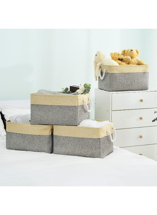 TheWarmHome TheWarmHome Storage Basket - Large Baskets for Organizing Shelves  Storage Bins Closet Organizer for Clothes Book Shelf Baby Toy Home Organization  Fabric Storage Cubes  Decorative Golden Basket Gift? - Image 4