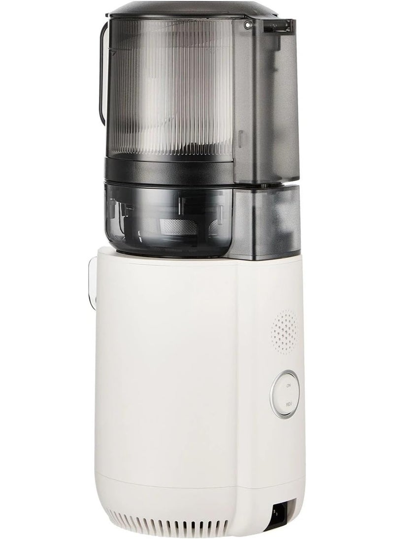 Hurom Cold Press Slow Juicer with Mega Hopper, 150W Quiet Motor, BPA-Free Juicer for Whole Fruits & Vegetables, Easy Clean Masticating Juicer Extractor, Space-Saving Design, Mushroom White E50ST - Image 4