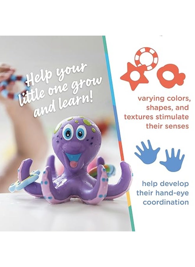 Nuby Nuby Floating Purple Octopus with 3 Hoopla Rings Interactive Bath Toy - Image 3
