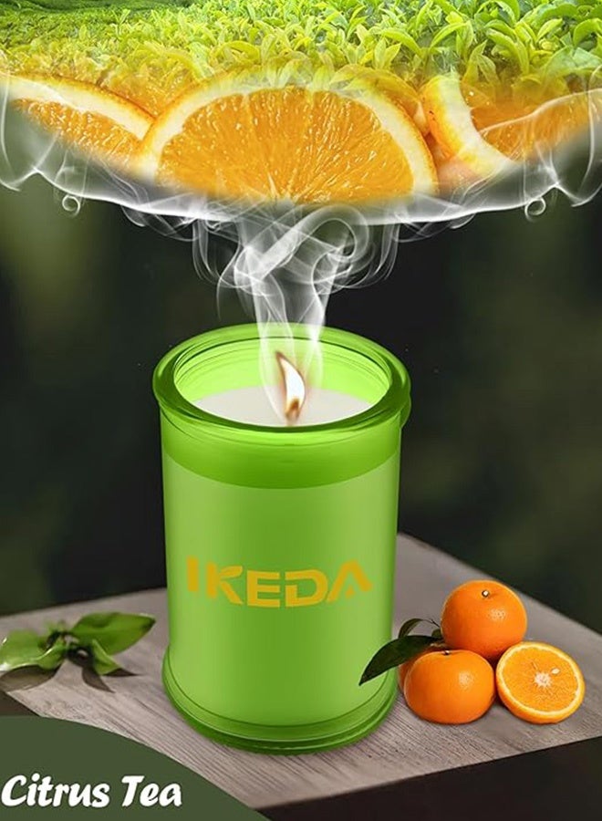 IKEDA Scented Candles Gift Set, Citrus Tea, Perfect Candles Gifts Set for Women, Birthdays, Weddings, Christmas, Yoga, Bath (Citrus & Tea) - Image 2