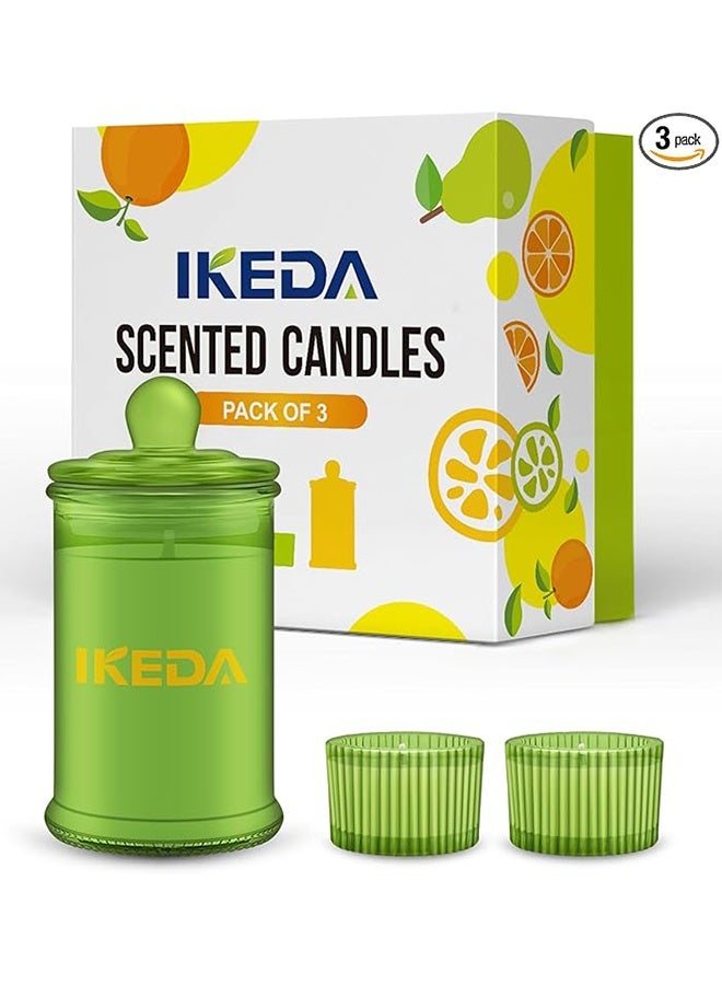 IKEDA Scented Candles Gift Set, Citrus Tea, Perfect Candles Gifts Set for Women, Birthdays, Weddings, Christmas, Yoga, Bath (Citrus & Tea) - Image 1