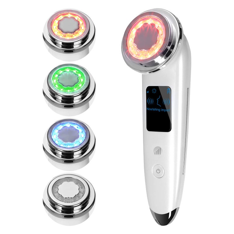 VOFEL Face Massager Electric Face Lifting 4 in 1 Facial Massager Anti Aging Skin Tightening Firming Skin Care Tools (White) - Image 1