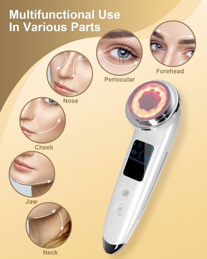 VOFEL Face Massager Electric Face Lifting 4 in 1 Facial Massager Anti Aging Skin Tightening Firming Skin Care Tools (White) - Image 4