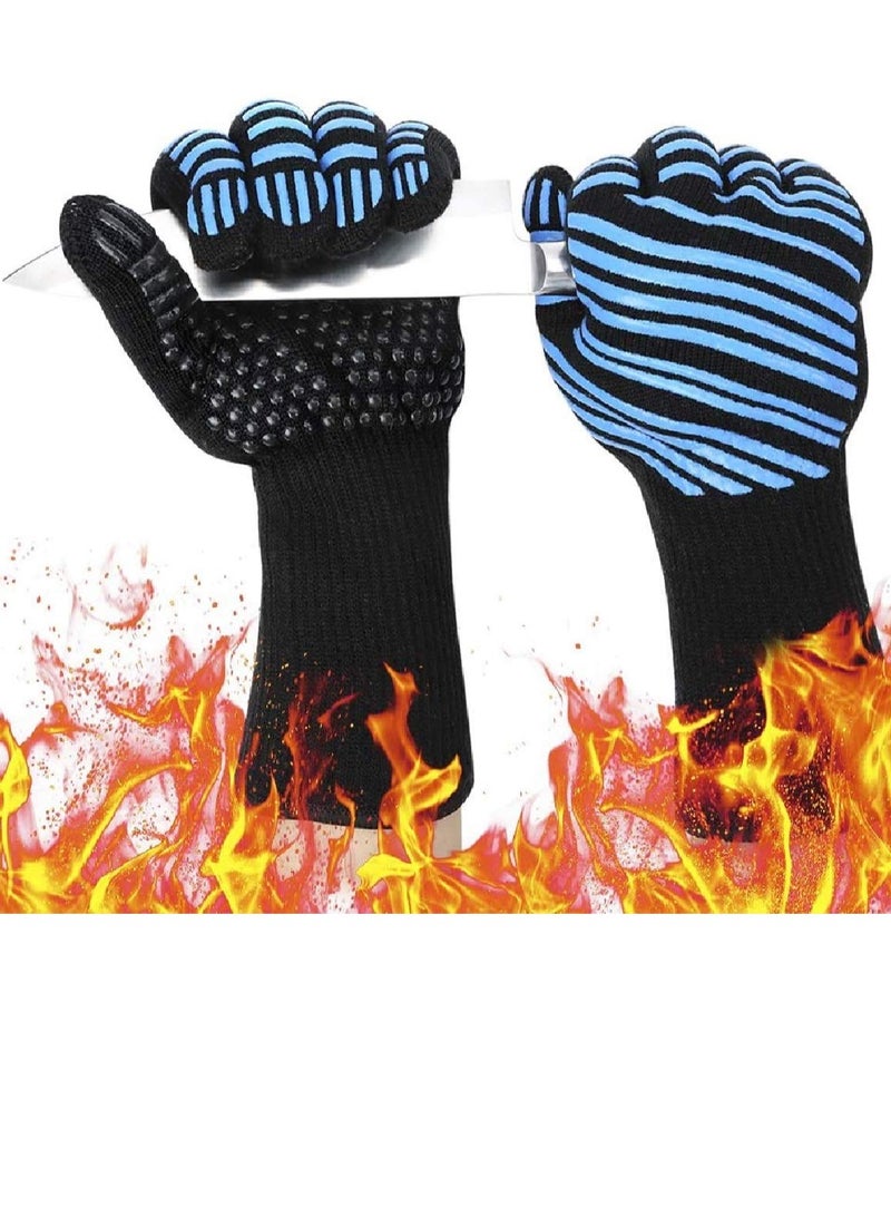 MAKINGTEC BBQ Grilling Gloves, Oven Gloves 932°F Extreme Heat Resistant Grill Gloves, Food Grade Kitchen Oven Mitts, Non-Slip Cooking Hot Gloves for Barbecue, Cooking, Cutting, Baking, Welding - Image 1