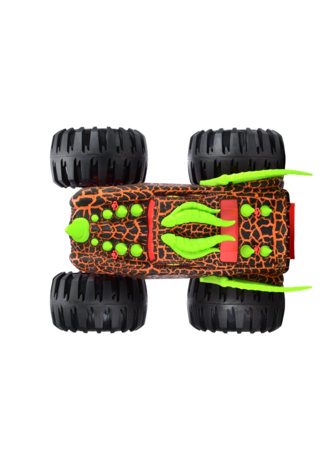 Dickie Item 203757005-Dickie Toys - Dragon Monster Truck Car (38.5 cm) - Extra Large Dragon Monster Truck from 3 Years with Cool Effects, Toy Car for Children with Freewheel & Suspension, Includes Platform. Years 3+ - Image 5