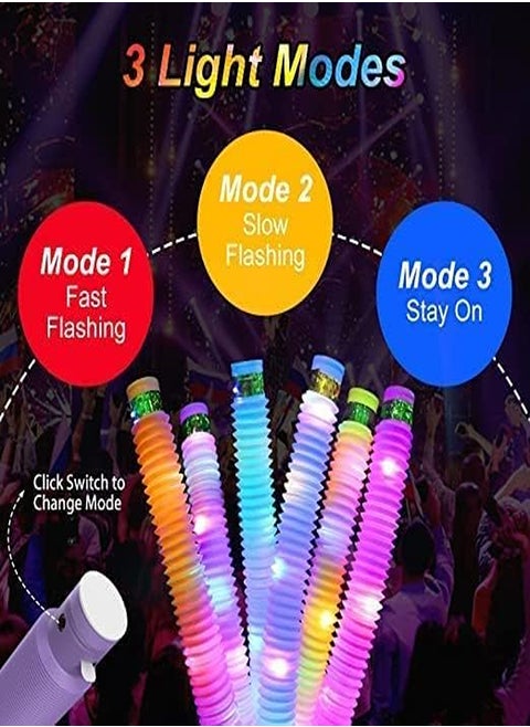 Light up Pop Tubes LED Pipe Fidget toy pop party favor for kids Glow sticks