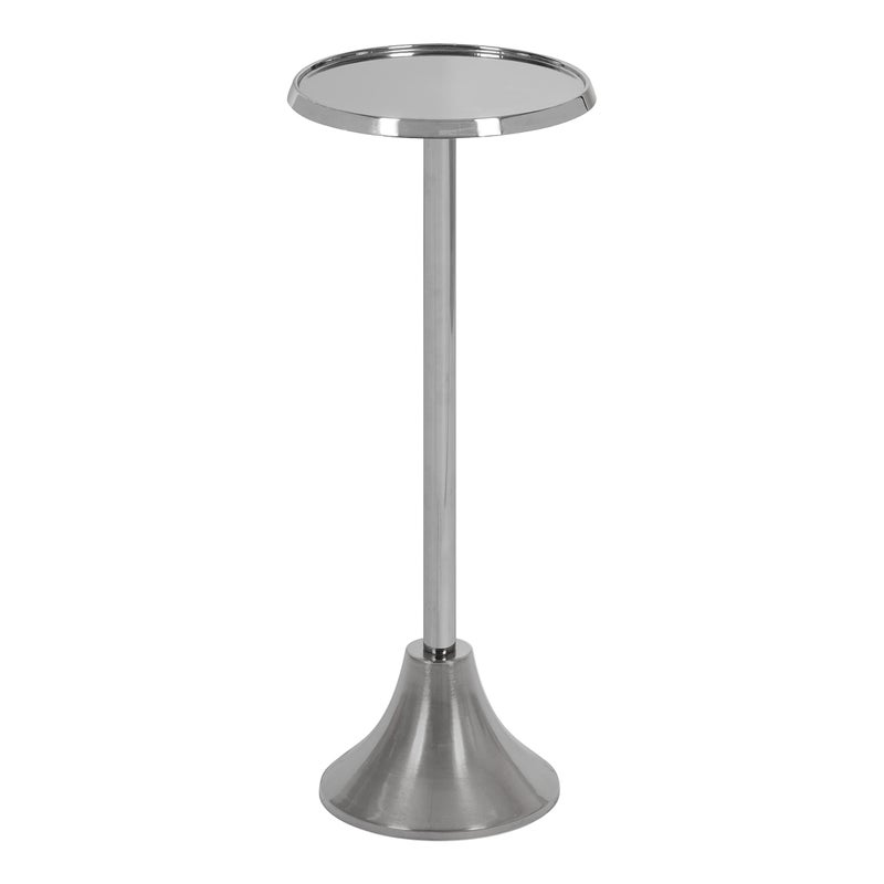 Kate and Laurel Kate and Laurel Sanzo Modern Pedestal Side Table 9 x 9 x 23 Silver Decorative End Table with Sleek Tabletop 