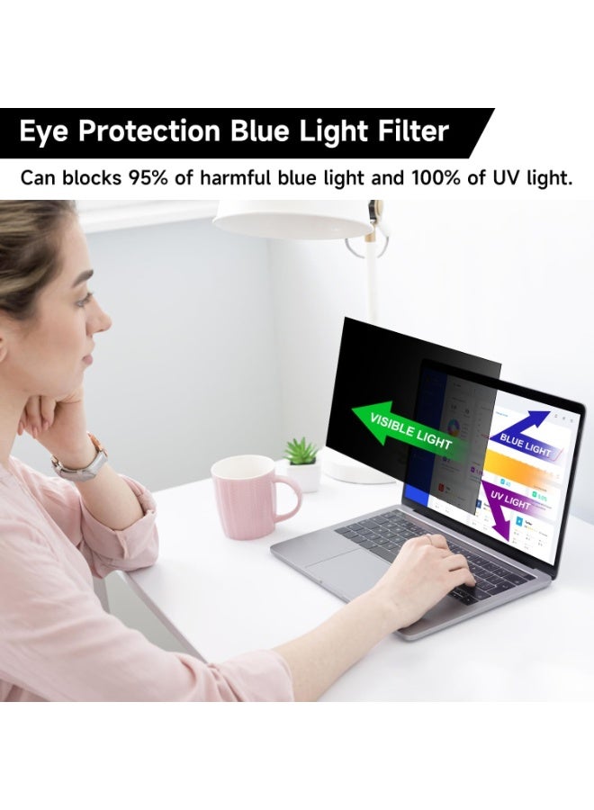 Laptop Privacy Screen 16 Inch, 16:10 Aspect Compatible with HP Dell Lenovo Acer Asus Thinkpad Envy Xps Vivobook, Removable Anti Blue Light Glare Spy Computer Monitor Filter Security Shield - Image 2