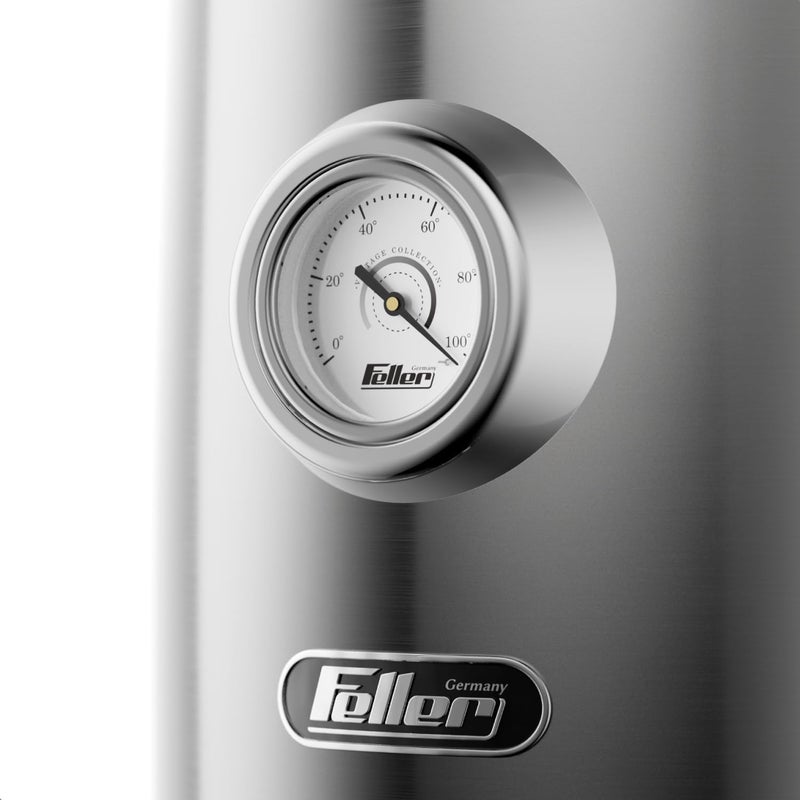 Feller Germany, Retro Style 1.7L Kettle with Thermometer, 2200 W, Stainless Steel Body, STRIX Controller, Dry Boil & Automatic Switch-Off, EK200, 2Y Guarantee-KSA Version (Stainless Steel) - Image 3