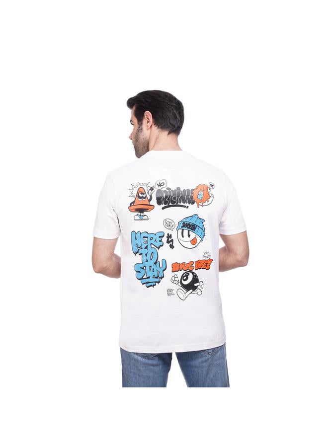 كوب تيشيرت رجالي مطبوع بقصة واسعة - Image 3