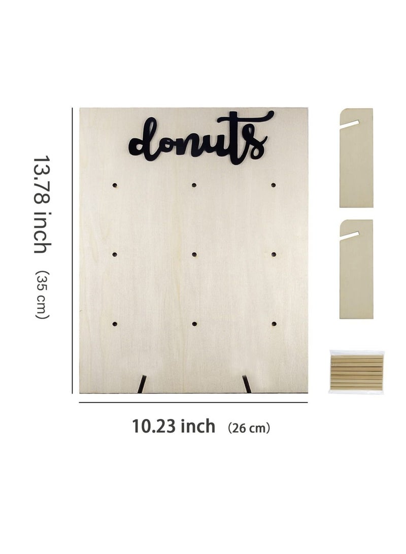 Captaintech Wood Donut Wall Display Stand Reusable Doughnuts Stands Board Holder Hold 9 Donuts - Image 5