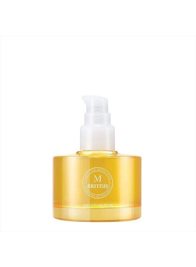 BRITISH M Annatto Hair Oil | Protects hair | Vegan | for all hair type | Frizz-free Shine | Instantly Absorbed | Treatment (2.36 fl.oz) - Image 1