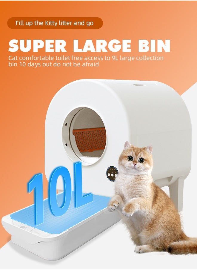 Ammar Space - Self Cleaning Litter Box 68L Automatic Cat Litter Box Anti Pinch Kitty Litter Box with Odor Removal and Wifi APP Control for Multiple Cats Extra Large Smart Litter Box Automatic Cat Toilet - Image 1