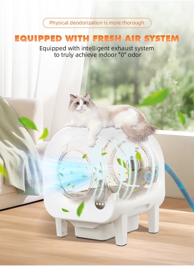 Ammar Space - Self Cleaning Litter Box 68L Automatic Cat Litter Box Anti Pinch Kitty Litter Box with Odor Removal and Wifi APP Control for Multiple Cats Extra Large Smart Litter Box Automatic Cat Toilet - Image 1