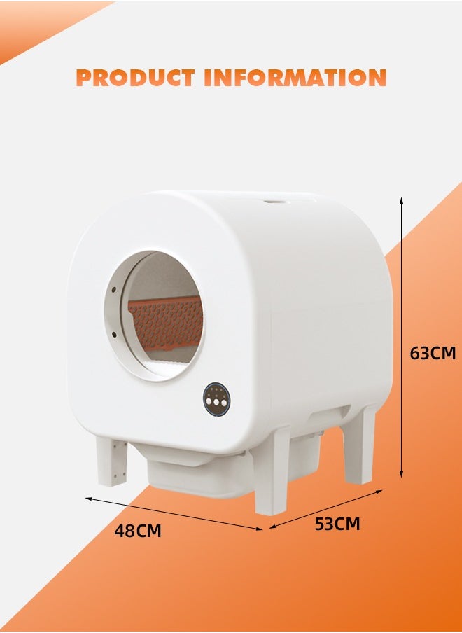 Ammar Space - Self Cleaning Litter Box 68L Automatic Cat Litter Box Anti Pinch Kitty Litter Box with Odor Removal and Wifi APP Control for Multiple Cats Extra Large Smart Litter Box Automatic Cat Toilet - Image 1