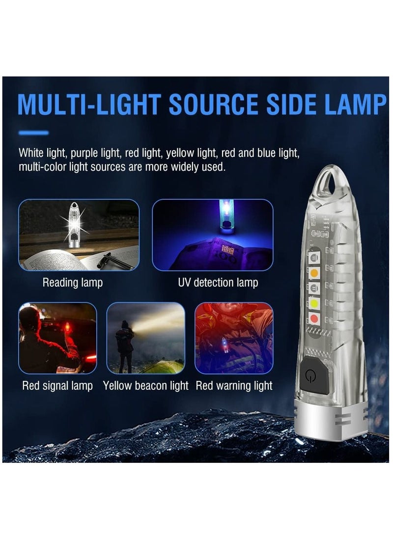 SYOSI - Mini Led Flashlight Keyring Torch USB Rechargeable Portable Keychain Flashlights IPX6 Waterproof 400 Lumens EDC Flashlights with 12 Modes for Camping, Hiking, Backpacking, and Daily Using - Image 1
