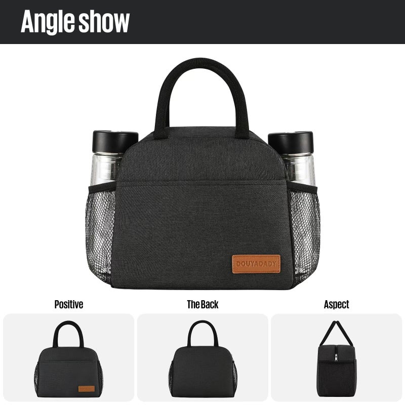 douyadady Lunch Bag Women/Men Lunch Box Women/Men (black) - Image 4