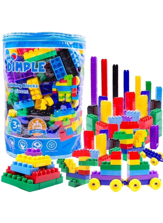 Dimple Dimple Building Blocks for Toddler (300 Pcs) Stacking Toys & Puzzle Games for Learning and STEM Fun Montessori Toys, Educational Baby Blocks Age 3+ Toddler Boy & Girl Birthday for Kids  - Image 1